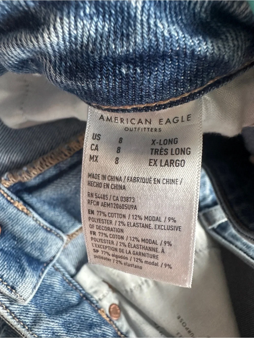 American Eagle Outfitters Light Blue Distressed Denim Shorts Mom X Long